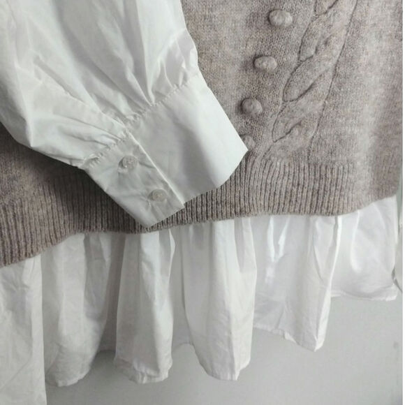 NWT Fate Twofer Sweater Vest Shirt Combo Top Large - Picture 4 of 7